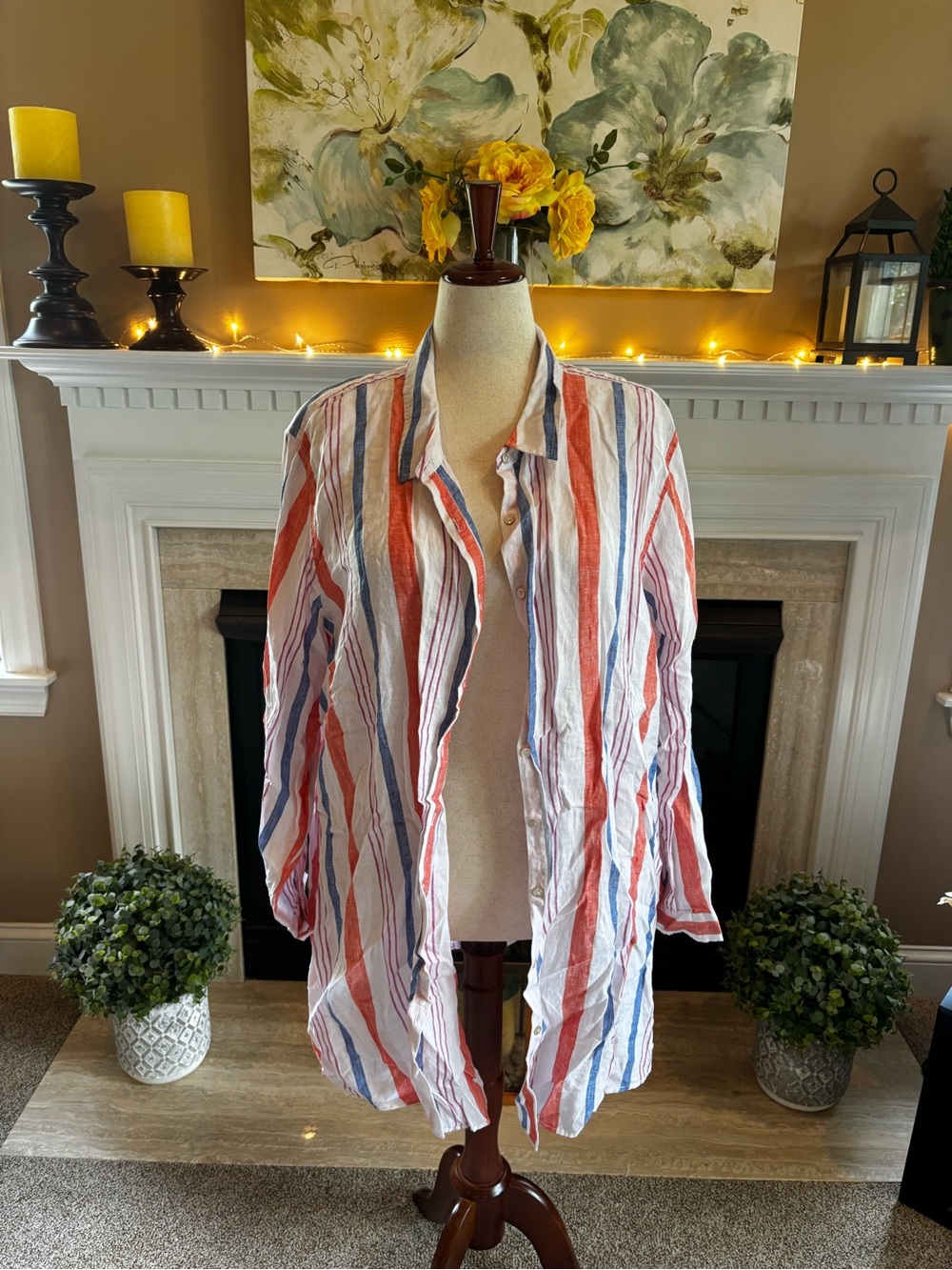*NEW* Women’s Jones New York Long Sleeve 100% Linen Button Shirt - Size 3X